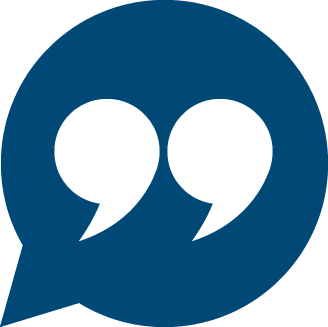 White Quote Mark Inside Of A Blue Bubble