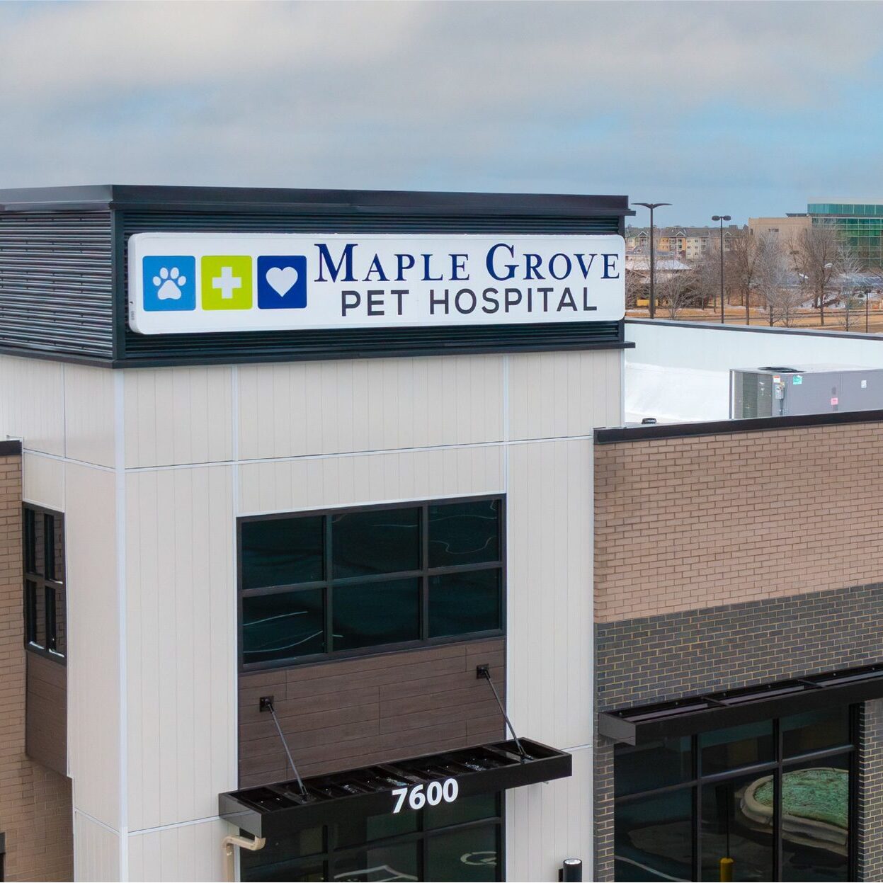 exterior shot of Maple Grove Pet Hospital